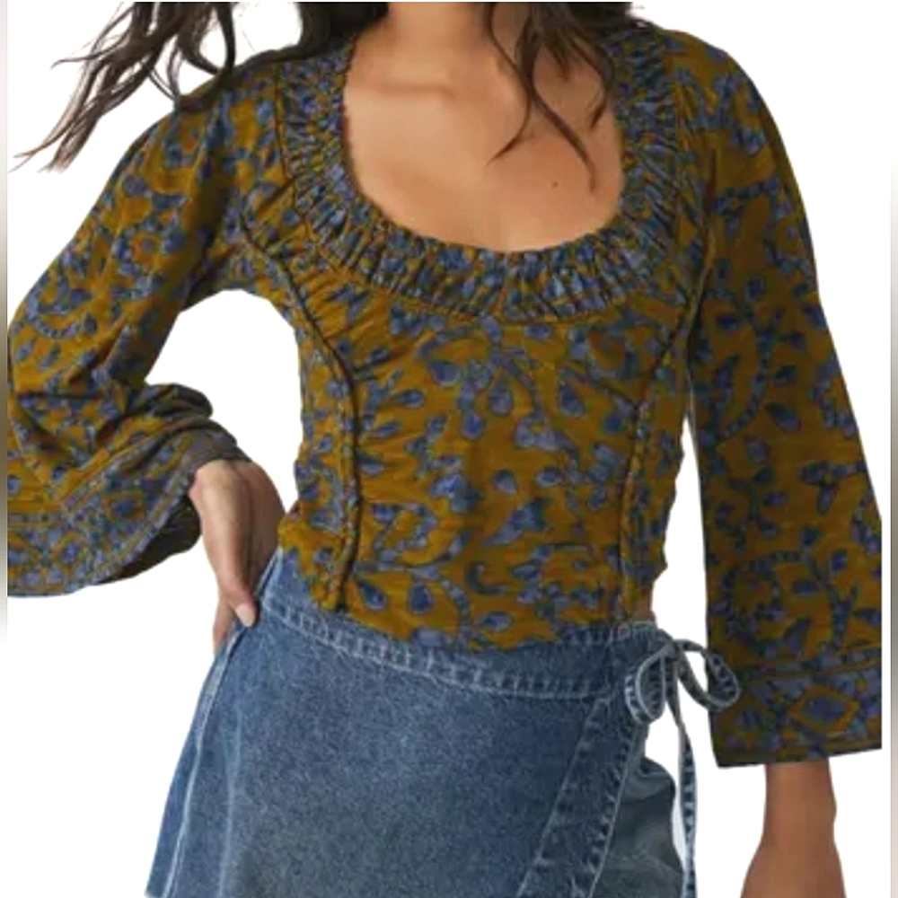 Free People On The Block Blouse Size Small